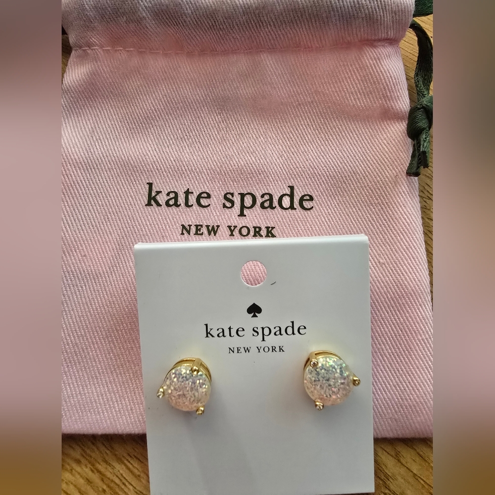 Kate Spade NEW Earrings Opal Glitter NWT with Dust Bag - Picture 1 of 2